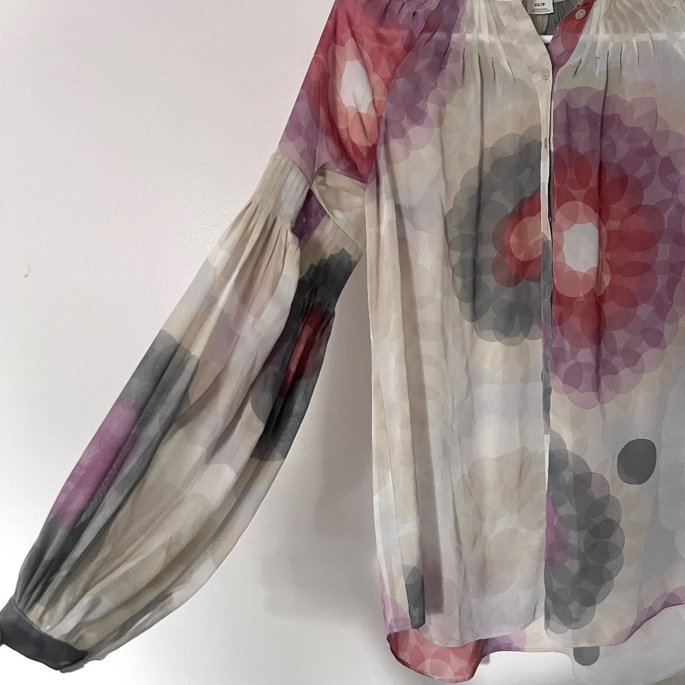 Club Monaco Silk Button Up Blouse - Picture 2 of 10